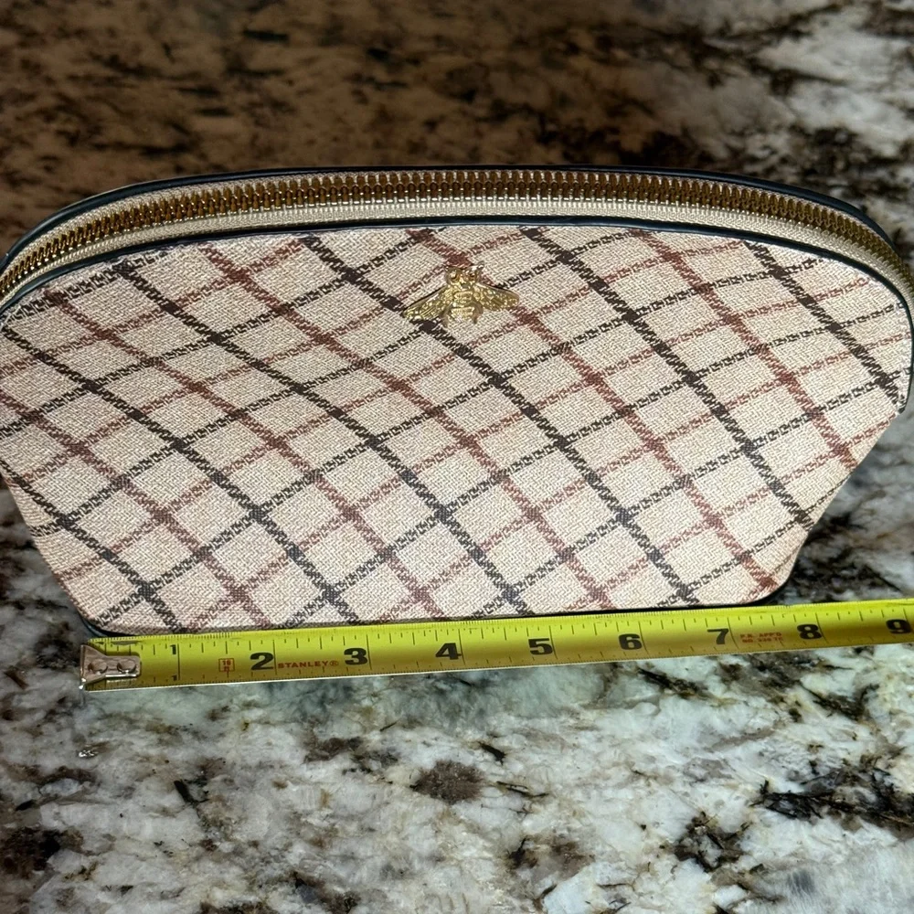 Deluxity Los Angelos Vegan Cosmetic Pouch Bag Clutch Bumble Bee Zip